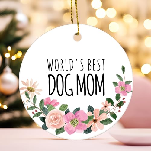 Dog Mom Ornament - Qeheb Dog Lovers Gift for Women, Christmas Hanging Ornament