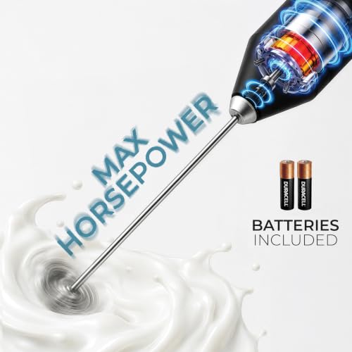 Handheld Electric Milk Frother Wand - Drink Mixer for Coffee & Matcha