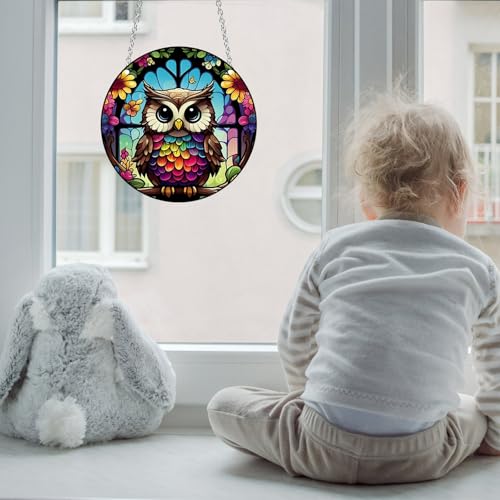 Owl Acrylic Window Hanging Ornament - Stylish Home Decor