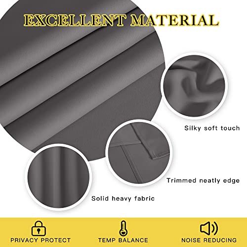 Grey Blackout Patio Door Curtain Panel - Thermal Insulated Grommet (100" x 84")