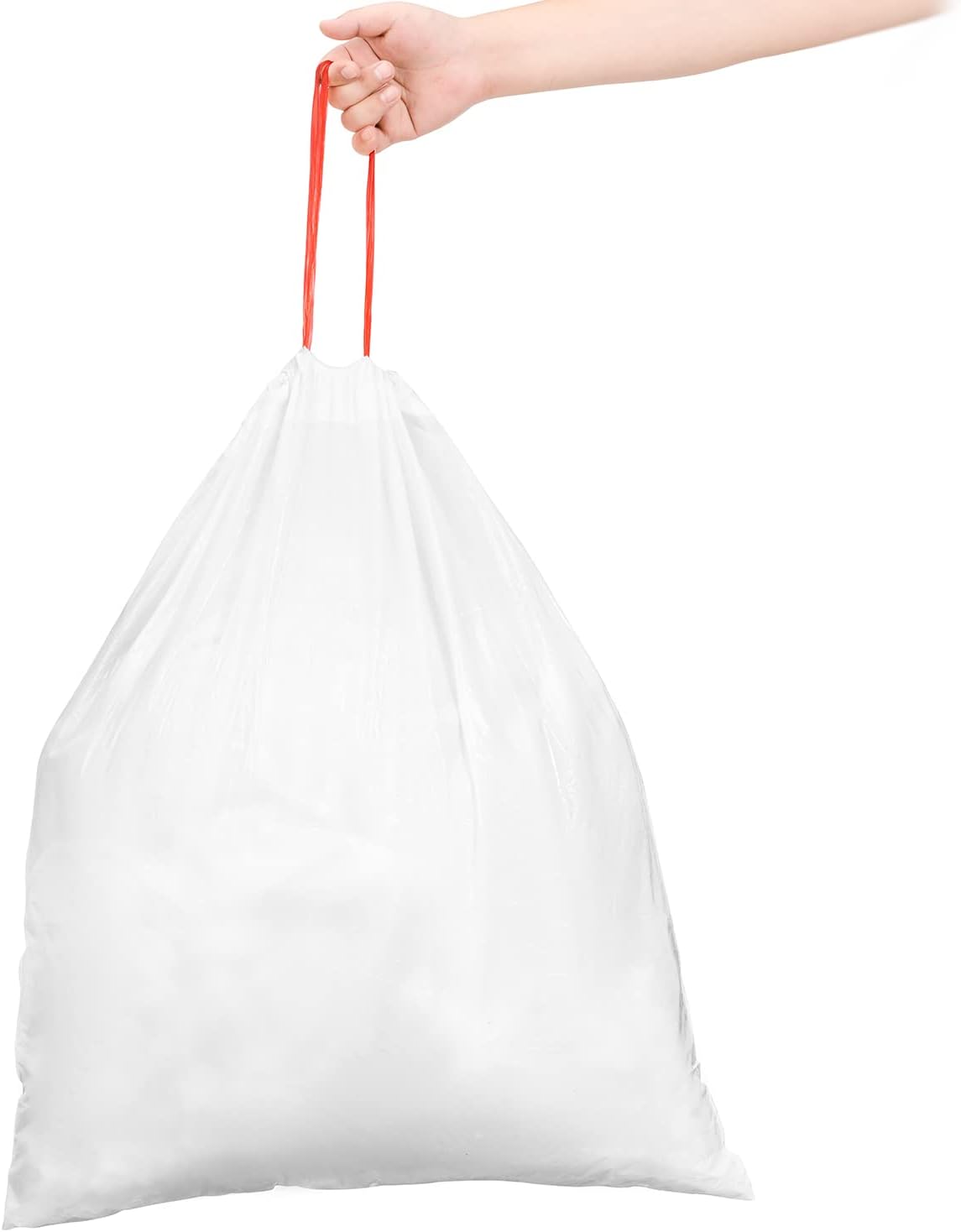 Skiennix 4 Gallon Drawstring Trash Bags - Thickened & Stretchy for Office, Kitchen, Bathroom | 100 Count