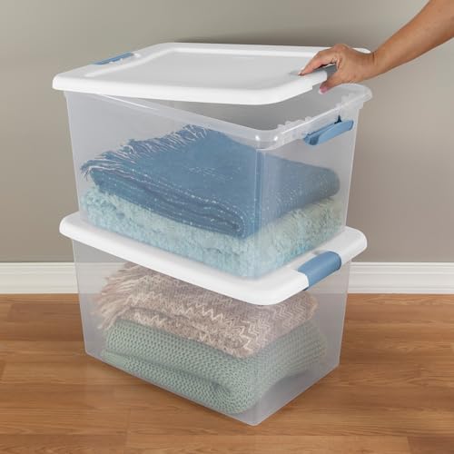 64 Quart Latching Storage Box 4-Pack Heavy-Duty Plastic Containers