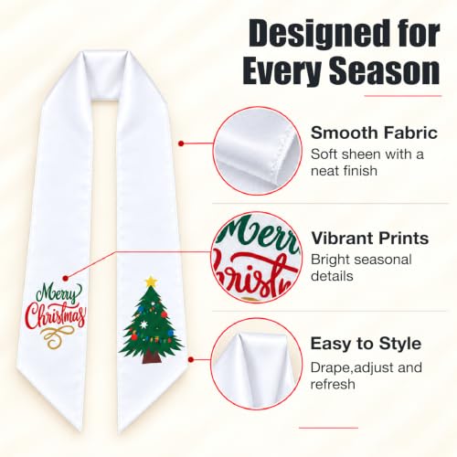 YINOSUNDAY Printed Seasonal Wreath Sashes for Front Door, Christmas Halloween Decor, 12 Pack
