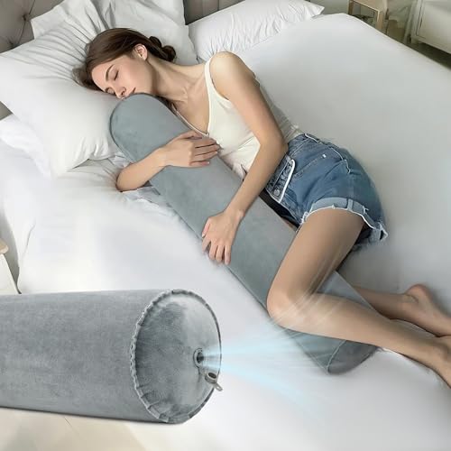 Inflatable Body Pillow for Neck and Back Support - Grey