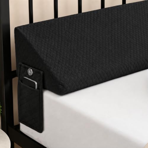 Twin Bed Wedge Pillow for Headboard Gap Filler - High-Density Foam
