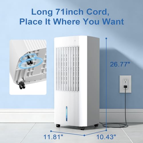 Portable Evaporative Air Cooler 1.5Gal 15H Cooling with Remote