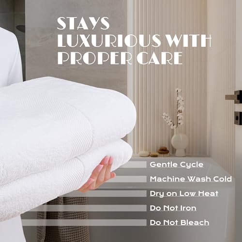 Oversized Soft Cotton Bath Sheet Towels - 650 GSM 35x70 Inch (2 Pack)