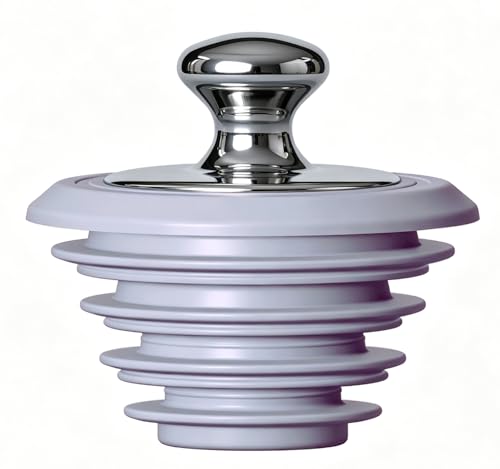 Silicone Bathtub Drain Stopper - Universal Sink and Tub Plug, Gray