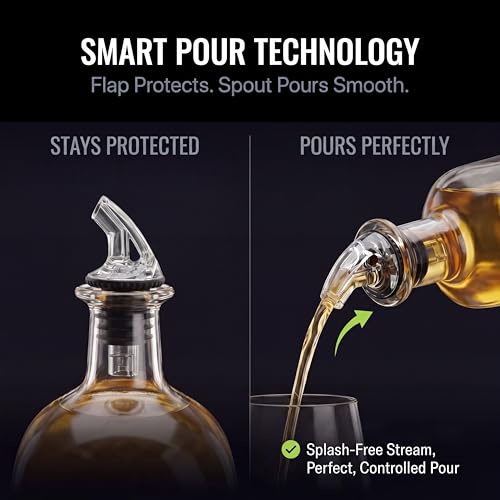 AmeriPour Clear Speed Pourer - Patron Pour Spout Made in USA, No Leak Cocktail Dispenser