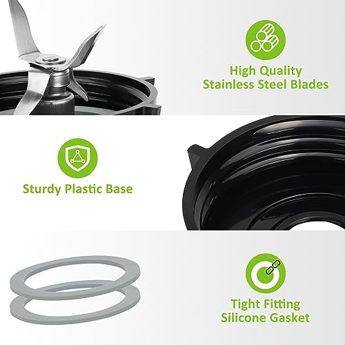 4-Point Stainless Steel Blender Blade with Base and 2 Sealing Gaskets
