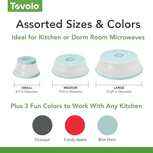 Collapsible Microwave Splatter Cover - 10.5" BPA-Free Silicone Plate Lid