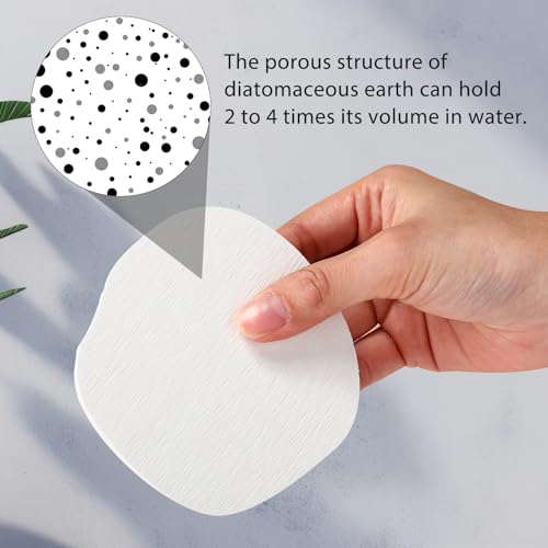 Diatomaceous Earth Drink Coasters Set of 4 - Quick-Dry Absorbent Stone Coasters