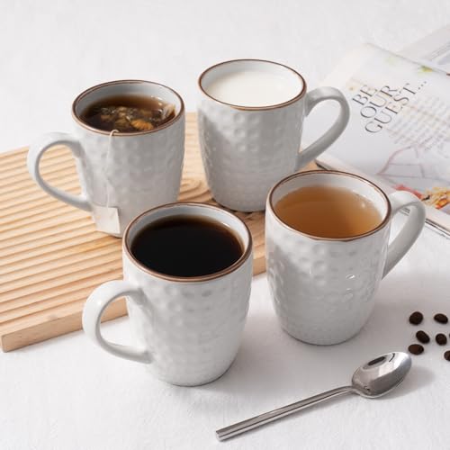 White 6-Pack Eden Coffee Mug Set 12oz Ceramic Stoneware Cups by Famiware