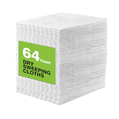 Dry Sweeping Cloth Refills for Floor Cleaning - Disposable Pads (64 Count)