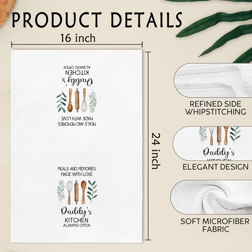 Gnmduw Daddy Gifts Kitchen Towels - Fathers Day Birthday Hand Dish Towel - 16x24 Inches from Daughter Son