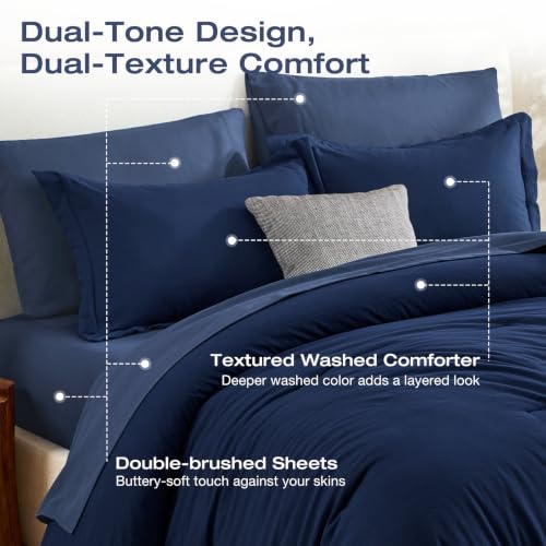 7-Piece Queen Comforter Set - Pre-Washed All-Season Bed in a Bag Bedding