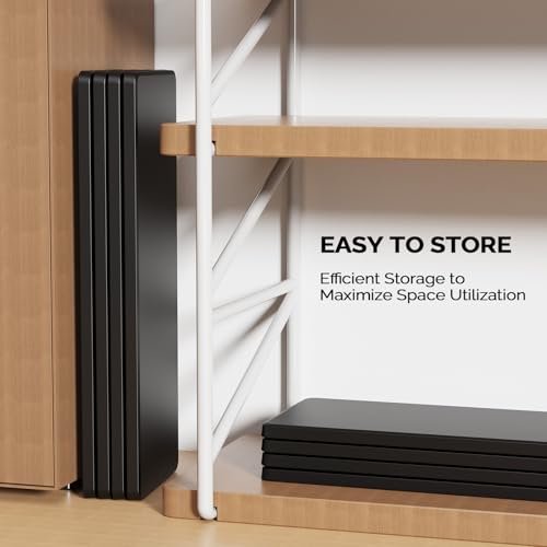4 Ft Narrow Folding Table, Portable HDPE Slim Desk for Home and Office