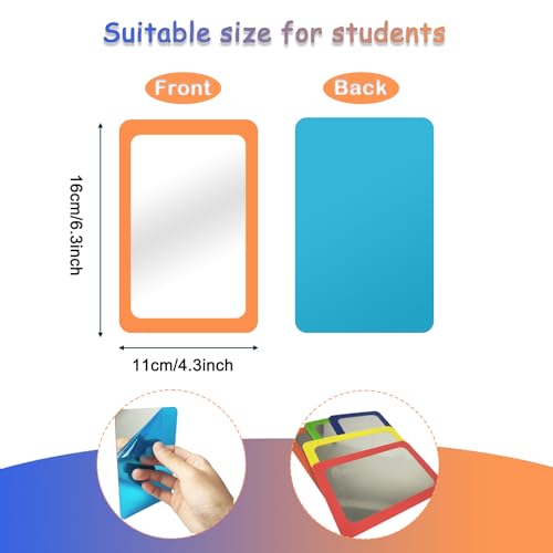5-Piece Unbreakable Acrylic Hand Mirrors for Kids, 6 x 4 Inch Craft Mirror