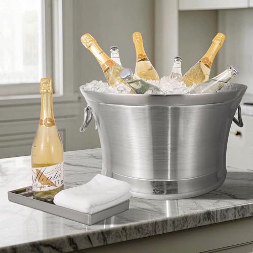 6-Gallon Double Wall Stainless Steel Beverage Tub for Parties & Events