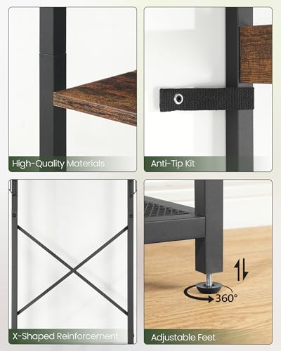 Industrial Hall Tree Coat Rack with Shelves and Hanging Rail