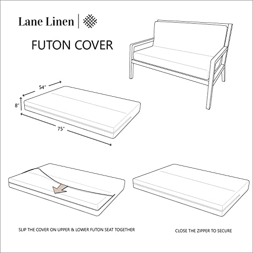 Full Size Futon Cover - 100% Cotton Slipcover, Black
