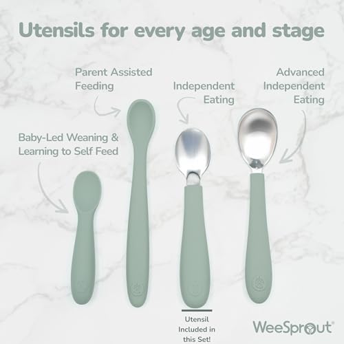 Toddler Utensils Set with Stainless Steel and Silicone Handles