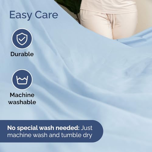 Twin Size Wrap Around Bed Skirt and 2 Pillowcases Set - 18 Inch Drop