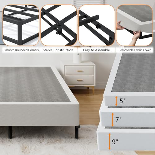 9-Inch Heavy Duty Queen Box Spring Metal Mattress Foundation