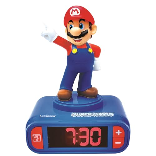 Character Nightlight Alarm Clock with Sounds and Backlit LCD Screen