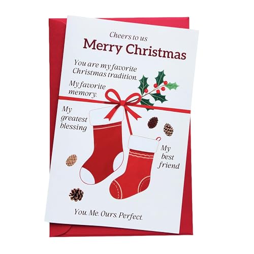 Romantic Christmas Card for Wife and Husband - Cheers to Us KT-019 with Envelope