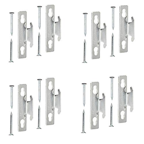Single Curtain Rod Bracket - Chrome Steel Window Hardware, 4 Pack