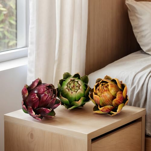 Small Artificial Artichoke Decorative Vegetable Prop, 3-Piece Set