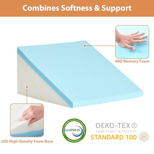 Adjustable Wedge Pillow Set for Acid Reflux & Back Support