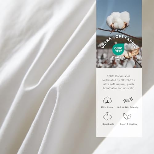 All Season Feather Down Comforter King Size Organic Cotton Duvet Insert