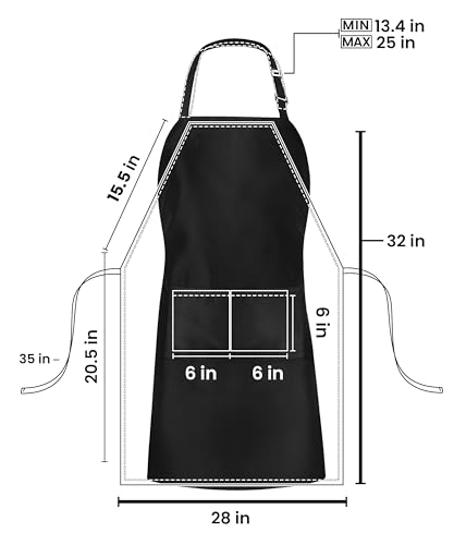 10-Pack Adjustable Bib Aprons with 2 Pockets, Water & Oil Resistant