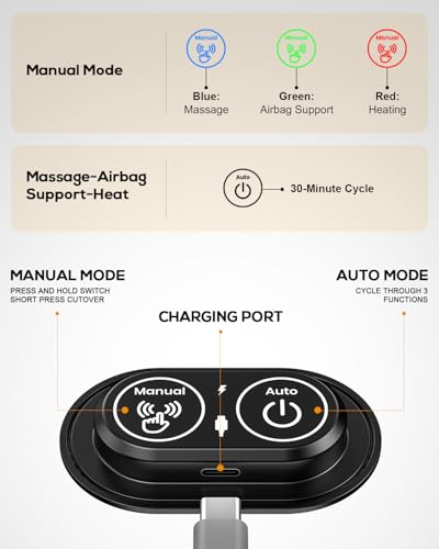 3-in-1 Back Massager with Heat & Vibration | Ergonomic Lumbar Support Pillow