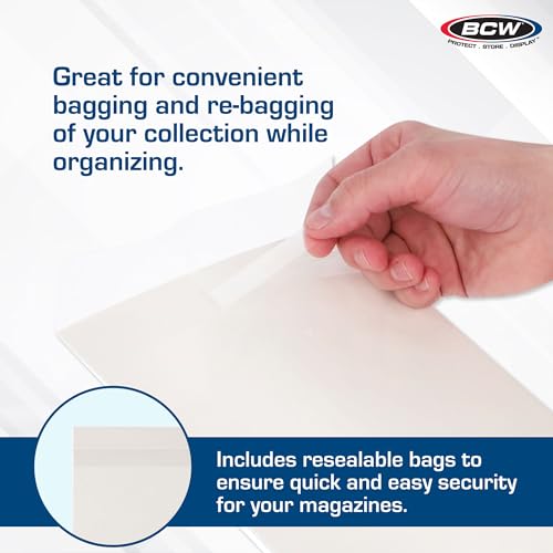 Resealable Magazine Storage Bags and Backing Boards, 8.75 x 11.125, 25 Sets