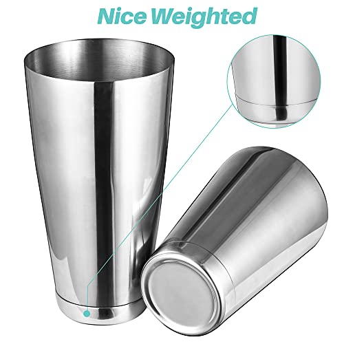 Etens Silver Stainless Steel Cocktail Shaker Set Boston Style 2-Piece Bar Tool