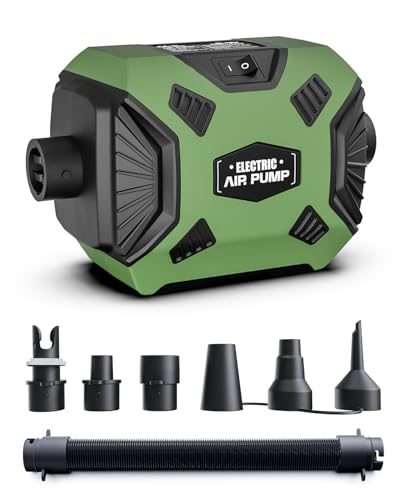 600W Electric Air Pump for Fast Inflation & Deflation - 5 Nozzles Included