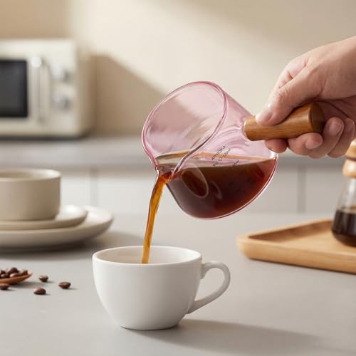 Pink 4oz Espresso Cups Set of 2 with V-Shaped Spouts - Willinglong
