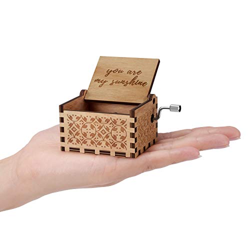 Vintage Laser-Engraved Wooden Music Box - You Are My Sunshine Melody