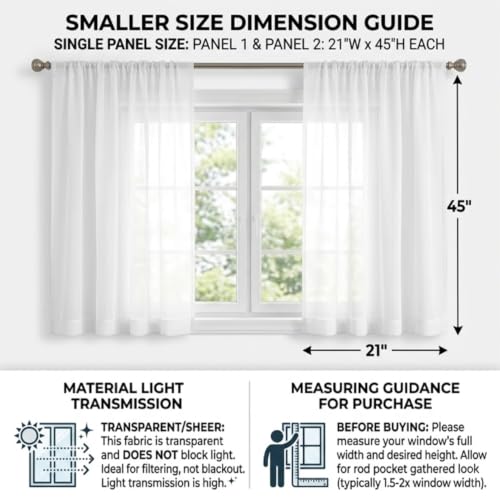 TYVGICZ Christmas Window Curtains 42x45 Inch Pack of 2 - Bell Snow Tree Holiday Drapes