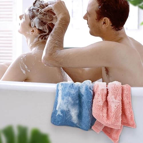 Cleanbear 100% Cotton Washcloths 12-Pack - Assorted Colors, 13x13 Inches, Soft & Durable