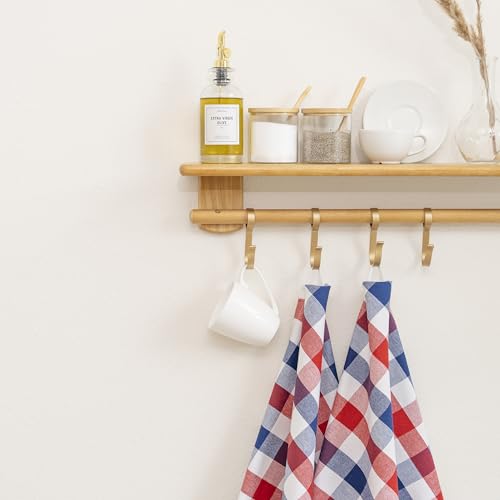 Organic Cotton Mart Red Blue White 6-Pack Patriotic Kitchen Towels 30x20
