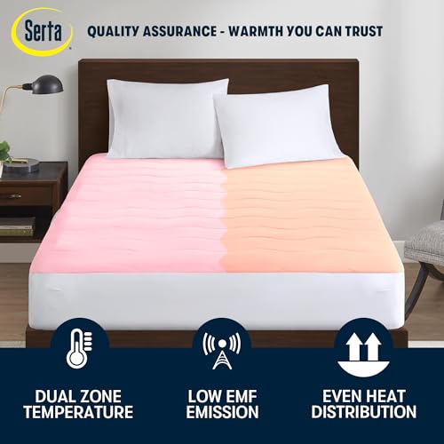 Heated Mattress Pad Queen with Dual Controller & 10 Heat Settings