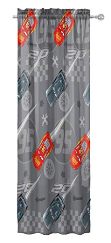 Kids Race Car Bedroom Curtains 63-Inch Window Drapes with Tiebacks 4-Piece