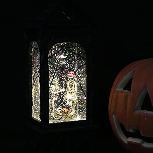 Halloween Ghost Projection Snow Globe Lantern with Timer and Glitter