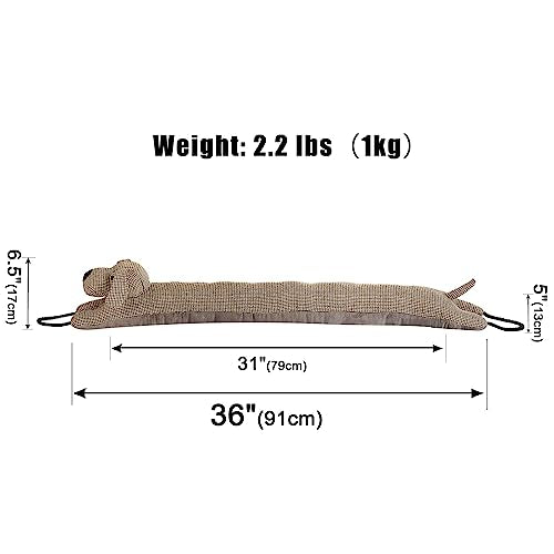 Weighted Under Door Draft Stopper - 36 Inch Decorative Dog Door Snake