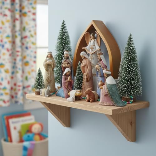 Holy Family Nativity Scene Figurine - 6 Inch Hand-Painted Resin Christmas Decor