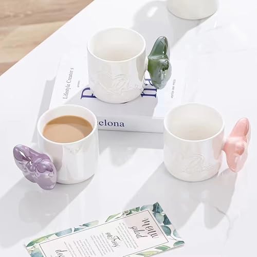 Disoza Pink Bow Coffee Mug 12 OZ Ceramic Cute Coquette Tea Cup for Women & Girls - Variation #B